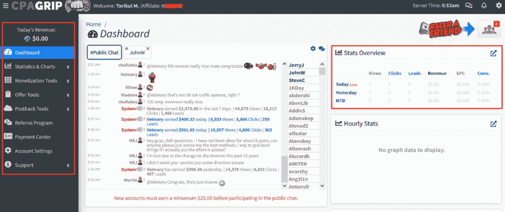 cpa grip dashboard