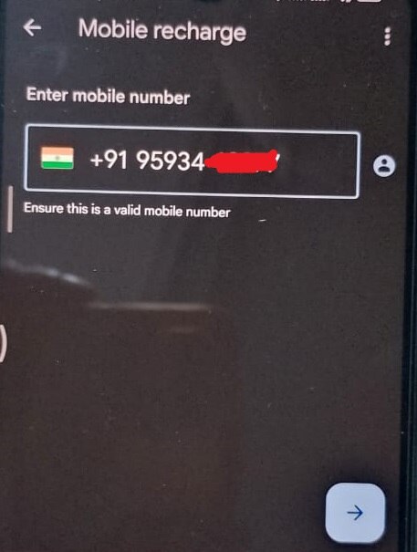 gpay entermobile number